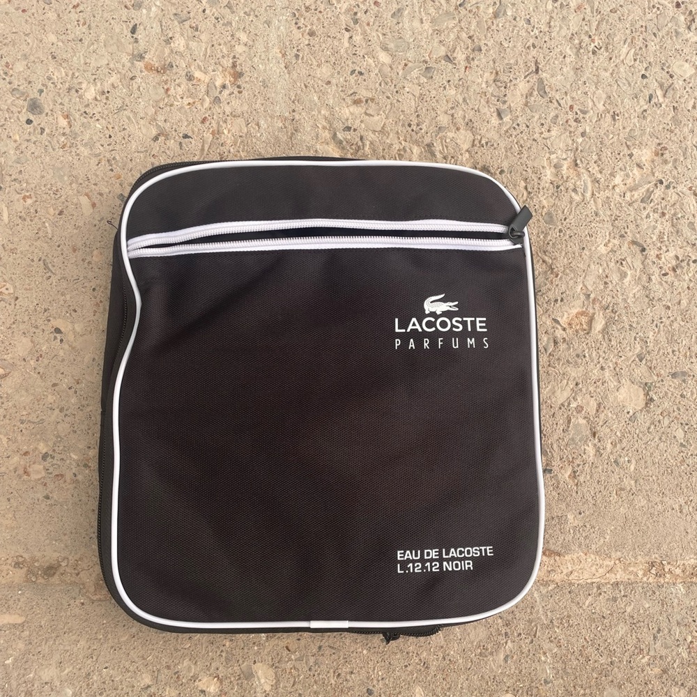 Lacoste Black Toiletry Bag with Sporty Design